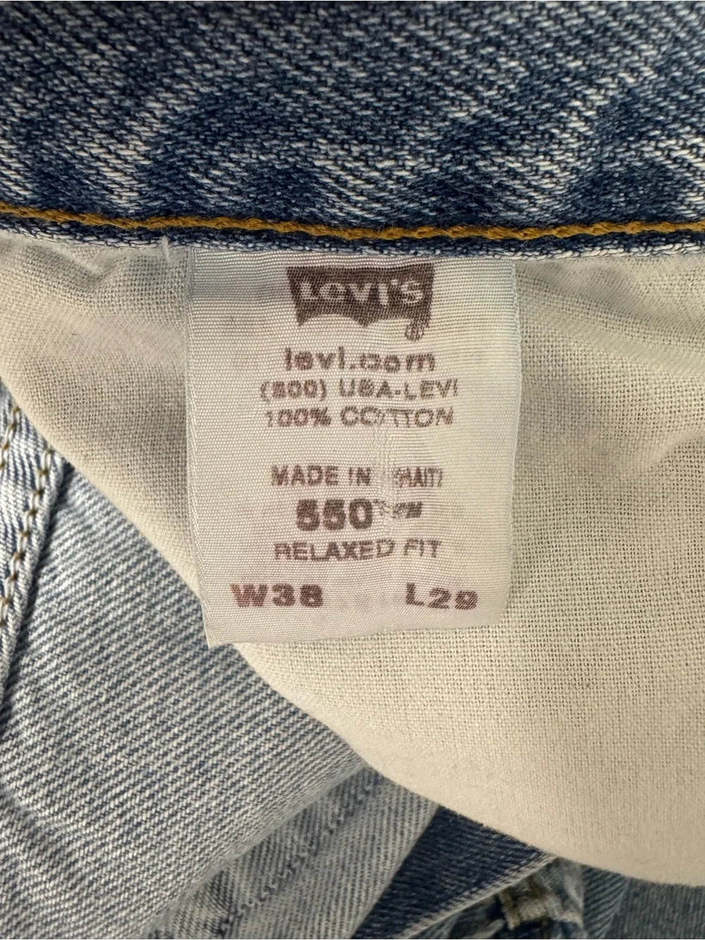 Levi's 550 Relaxed Fit Jeans Mens 38x29  Wash Blue Denim Vintage Y2K Fade 90’s